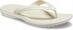 Japonki Dla Dorosłych Crocs Crocband Flip. Białe klapki damskie Crocs, bez wzorów, z materiału, bez obcasa. Za 119.99 zł.