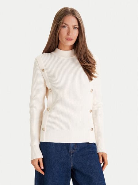 Morgan Sweter 252-MCOOL Beżowy Regular Fit. Brązowe swetry damskie Morgan, m, bez wzorów, z syntetyku, bez kołnierzyka, bez ramiączek, bez kaptura. Za 299.99 zł.