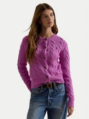 Polo Ralph Lauren Kardigan 211972104510 Różowy Slim Fit. Czerwone swetry damskie Polo Ralph Lauren, m, bez wzorów, z wełny, bez kołnierzyka, bez ramiączek, bez kaptura. Za 1,199.00 zł.