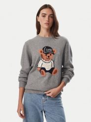 Guess Sweter W6BR84 Z1927 Szary Regular Fit. Szare swetry damskie Guess, m, z aplikacjami, z wiskozy, bez kołnierzyka, bez ramiączek, bez kaptura. Za 394.99 zł.