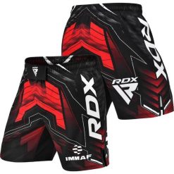 Spodenki treningowe męskie RDX IMMAF Approved MMA Fight & Training. Czerwone szorty męskie RDX SPORTS, m, bez wzorów. Za 189.99 zł.