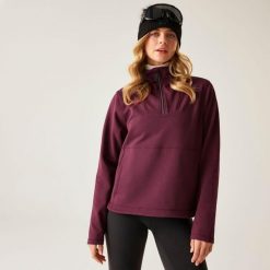 Damski sweter Wander Relaxed Quarter Zip Polar. Fioletowe swetry damskie Dare 2b, bez wzorów, z polaru, sportowe, bez kołnierzyka, bez ramiączek, bez kaptura. Za 229.99 zł.