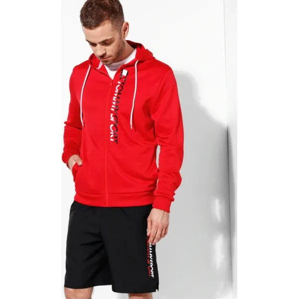 Tommy Sport Bluza Rozpinana Z Kapturem Zip Through Logo , czerwony, rozmiar L. Czerwone bluzy męskie Tommy Hilfiger, l, bez wzorów, z materiału, z kapturem. W wyprzedaży za 319.99 zł.