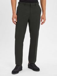 BOSS Spodnie - Leon Mężczyźni Regular Fit wełna ze strzyży zielony, 58. Zielone eleganckie spodnie męskie Boss, m, bez wzorów, z wełny. Za 599.95 zł.