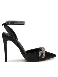 DeeZee Szpilki HT085-9 Czarny. Czarne szpilki damskie DeeZee, bez wzorów, z materiału, bez obcasa, bez zapięcia. Za 159.99 zł.