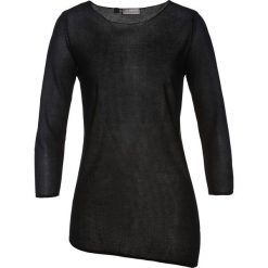 Shirt dzianinowy bonprix czarny. Czarne swetry damskie bonprix, bez wzorów, z dzianiny, bez kołnierzyka, bez ramiączek, bez kaptura. Za 74.99 zł.