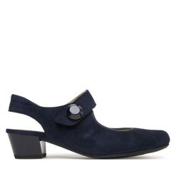 Półbuty Ara. Niebieskie półbuty damskie Ara, bez wzorów, bez obcasa, na obcasie, bez zapięcia. Za 359.99 zł.