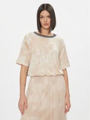 Liu Jo Bluzka TA4060 J4623 Beżowy Regular Fit. Brązowe bluzki damskie Liu Jo, s, bez wzorów, z syntetyku, bez kołnierzyka, bez ramiączek. Za 359.99 zł.