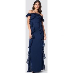 Trendyol Sukienka maxi z falbankami - Navy. Sukienki damskie Trendyol, z falbankami. Za 283.95 zł.