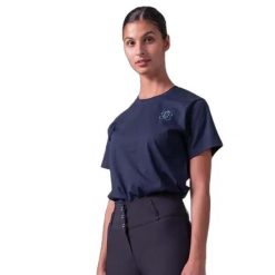 Damski bawełniany T-shirt PS of Sweden Fabienne. Niebieskie t-shirty damskie PS OF SWEDEN, bez wzorów, z bawełny, sportowe, bez kołnierzyka. Za 220.00 zł.