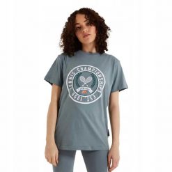 T-SHIRT DAMSKI KOSZULKA ELLESSE XXS. Szare koszulki sportowe damskie Ellesse, uniwersalny, bez wzorów, z bawełny, bez kołnierzyka, bez ramiączek, do piłki nożnej. Za 95.20 zł.