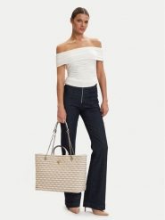Guess Torebka Giully II HWAG96 73290 Beżowy jasny. Brązowe torebki do ręki damskie Guess, z aplikacjami, z materiału, bez dodatków. Za 486.99 zł.