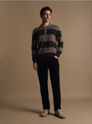 Sweter polo z wełny merino - wielobarwny. Swetry przez głowę męskie Reserved, l, bez wzorów, z wełny, bez kołnierzyka. Za 219.99 zł.