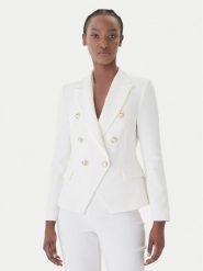 Rinascimento Marynarka CFC0128639003 Biały Regular Fit. Białe żakiety damskie Rinascimento, xs, bez wzorów, z syntetyku. Za 789.99 zł.