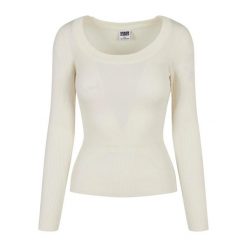 Damski Sweter Z Długim Rękawem Z Szerokim Dekoltem. Brązowe swetry damskie Urban Classics, s, bez wzorów, bez kołnierzyka, bez ramiączek, długie, bez kaptura. Za 120.99 zł.