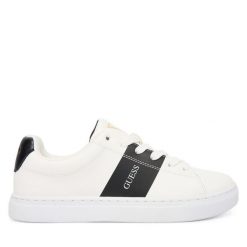 Sneakersy Guess. Białe trampki i tenisówki chłopięce Guess, z aplikacjami, bez zapięcia. Za 229.99 zł.