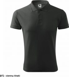 MALFINI Pique Polo 203 - ADLER - Koszulka polo męska, 200 g/m2 - ciemny khaki L. Brązowe koszulki polo męskie Malfini, l, bez wzorów, bez ramiączek. Za 37.72 zł.