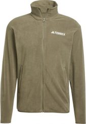 Bluza polarowa adidas TERREX Multi Essentials Full Zip Fleece Jacket - olive strata. Zielone bluzy męskie Adidas, m, bez wzorów, z polaru, bez kaptura. Za 223.61 zł.