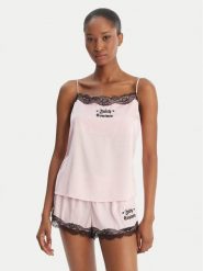 Juicy Couture Piżama JCYPJ126862 Różowy Slim Fit. Czerwone piżamy damskie Juicy Couture, l, bez wzorów, z syntetyku, bez ramiączek. Za 369.99 zł.