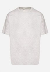 Szara Koszulka T-shirt z Bawełny Fodarella. Szare t-shirty męskie Born2be, m, z aplikacjami, z bawełny, eleganckie, bez kołnierzyka. Za 44.99 zł.