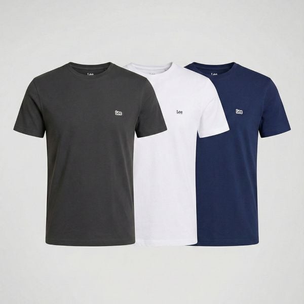 3PAK KOSZULEK T-SHIRT MĘSKI LEE SS SMALL LOGO TEE. T-shirty męskie Lee, m, bez wzorów, bez kołnierzyka. W wyprzedaży za 169.99 zł.