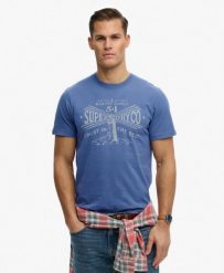 Superdry Lo-fi Dockside T-Shirt – relaxed fit, 100% bawełna organiczna. Niebieskie t-shirty męskie Superdry., m, bez wzorów, z bawełny, bez kołnierzyka. Za 198.35 zł.