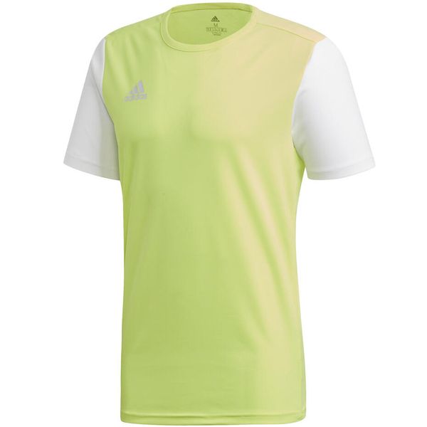 Koszulka piłkarska adidas Estro 19 JSY. Białe koszulki sportowe męskie Adidas, s, bez wzorów, bez kołnierzyka, bez ramiączek, do piłki nożnej. Za 42.99 zł.