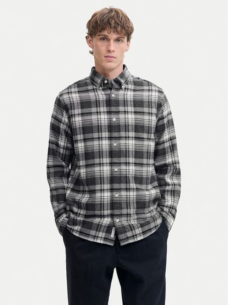 Jack & Jones Koszula Blubarkley 12286224 Szary Regular Fit. Szare koszule męskie Jack & Jones, m, bez wzorów, z bawełny, bez kołnierzyka, bez ramiączek. Za 93.99 zł.