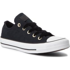 Trampki CONVERSE - Ctas Ox 561705C Black/Black/White. Czarne półbuty damskie Converse, bez wzorów, z gumy, sportowe, bez zapięcia. W wyprzedaży za 219.00 zł.