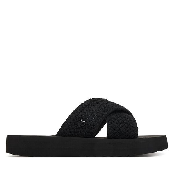 Klapki LOVE MOSCHINO. Czarne klapki damskie Love Moschino, bez wzorów, bez obcasa. Za 354.99 zł.