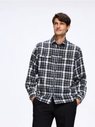 Koszula flanelowa w kratę - wielobarwny. Koszule męskie Reserved, l, bez wzorów, z bawełny, bez kołnierzyka, bez ramiączek. Za 139.99 zł.