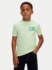 Calvin Klein T-Shirt Heritage LVCKSJA09B Zielony Regular Fit. Zielone t-shirty dla chłopców Calvin Klein, bez wzorów, z bawełny, bez ramiączek. Za 109.99 zł.