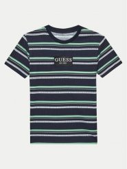 Guess T-Shirt L4YI24 K8HM3 Granatowy Regular Fit. Niebieskie t-shirty dla chłopców Guess, z aplikacjami, z bawełny, bez ramiączek. Za 79.99 zł.