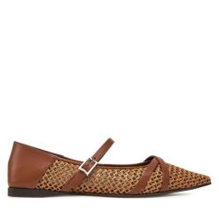 Baleriny Max Mara. Brązowe baleriny damskie Max Mara, bez wzorów, bez obcasa. Za 1,649.00 zł.