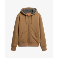 Bluza z kapturem z podszewką Superdry Borg. Brązowe bluzy męskie Superdry., m, bez wzorów, z kapturem. Za 410.30 zł.