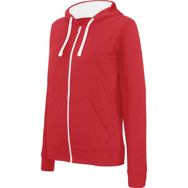 Bluza z kapturem Kariban Contrastée. Białe bluzy damskie KARIBAN, l, bez wzorów, z bawełny, z kapturem. Za 180.00 zł.