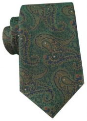 Ciemnozielony Krawat z Orientalnym Wzorem - Alties. Zielone krawaty i muchy Alties, bez wzorów, z tkaniny, eleganckie. Za 55.00 zł.