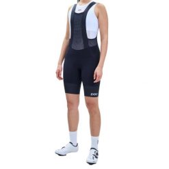 Spodenki kolarskie damskie POC W's Raceday Bibshorts z szelkami. Czarne obuwie sportowe damskie POC, bez wzorów, z elastanu, rowerowe. Za 942.00 zł.