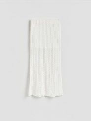 Koronkowa spódnica maxi - biały. Białe spódnice damskie Reserved, l, bez wzorów, z bawełny, maxi, dopasowane. Za 99.99 zł.