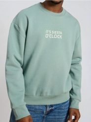 Bluza crewneck z nadrukiem - zielony. Zielone bluzy męskie Sinsay, l, bez wzorów, bez kaptura. Za 39.99 zł.