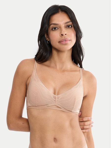 Triumph Biustonosz push-up Breathe & Lift Smart10226602 Beżowy. Brązowe biustonosze Triumph, bez wzorów, z syntetyku. Za 161.99 zł.
