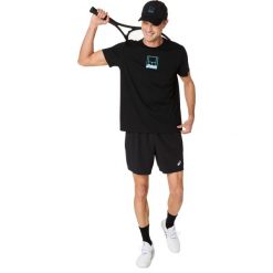 Koszulka Asics Court Core Graphic. Czarne koszulki sportowe męskie Asics, m, bez wzorów, bez kołnierzyka, bez ramiączek. Za 172.50 zł.