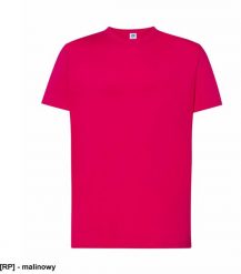 T-shirt JHK TSRA 150 - męski z krótkim rękawem wzmocniony lycrą ściągacz, 100% bawełna, 155-160g - malinowy XL. Różowe t-shirty męskie JHK, m, bez wzorów, z bawełny, bez kołnierzyka. Za 20.50 zł.