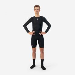 Spodenki rowerowe męskie Rogelli Thermal Dwr, ocieplane. Czarne szorty męskie Rogelli, na jesień, m, bez wzorów, z elastanu. Za 234.35 zł.