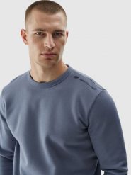 4F Bluza dresowa nierozpinana bez kaptura męska - niebieska XL. Niebieskie bluzy męskie 4f, m, bez wzorów, z bawełny, bez kaptura. W wyprzedaży za 79.99 zł.
