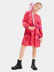Desigual Sukienka elegancka 23WGVW03 Czerwony Regular Fit. Czerwone sukienki dla dziewczynek Desigual, bez wzorów, z wiskozy, eleganckie, bez ramiączek. Za 169.99 zł.