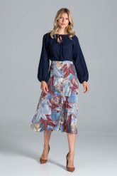 Trapezowa Spódnica z Florystycznym Wzorem - Wzór 127. Spódnice damskie Figl, m, bez wzorów, z materiału, trapezowe. Za 249.00 zł.