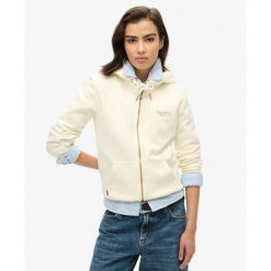 Bluza z kapturem z logo Essential. Białe bluzy damskie Superdry., bez wzorów, z bawełny, z kapturem. W wyprzedaży za 320.20 zł.