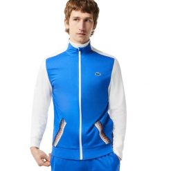 Bluza sportowa męska Lacoste. Niebieskie bluzy męskie Lacoste, m, bez wzorów, z dresówki, bez kaptura. Za 337.00 zł.