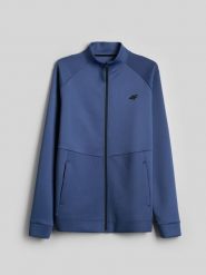 4F Bluza treningowa regular bez kaptura męska - niebieska XL. Niebieskie bluzy męskie 4f, l, bez wzorów, bez kaptura. Za 199.99 zł.